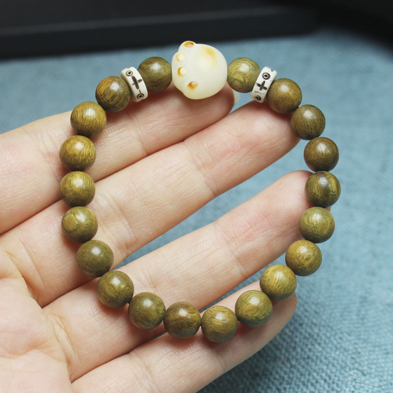 Women's & Men's Ladies With White Bodhi Cat's Paw Single Fragrance Bracelet