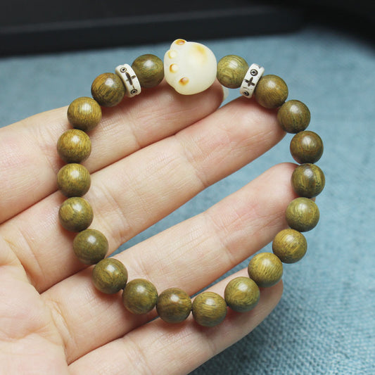 Women's & Men's Ladies With White Bodhi Cat's Paw Single Fragrance Bracelet