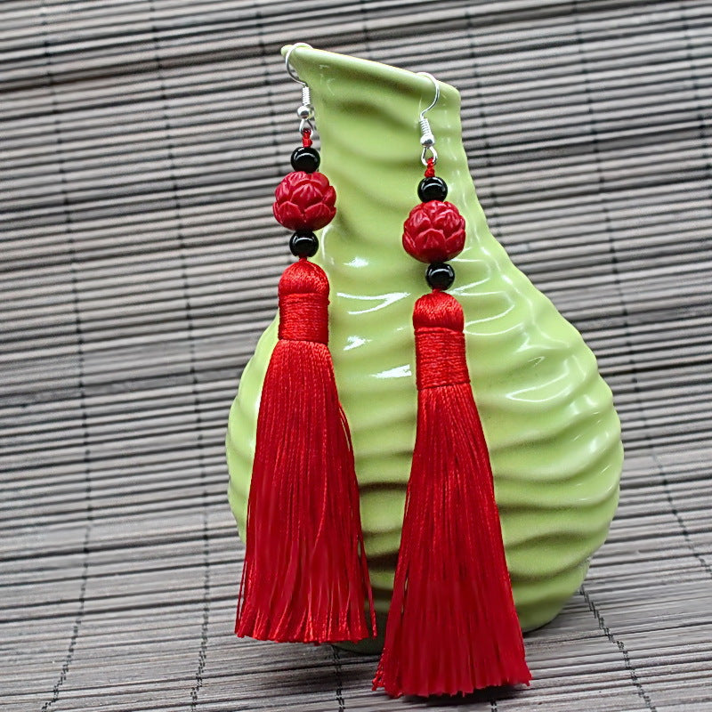Long Tassel Handmade Exaggerated Antique Creative Earrings