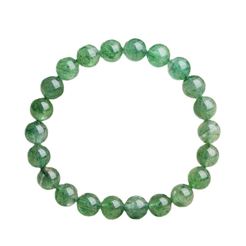 Crystal Green Strawberry Quartz Ornament Loose Bracelets