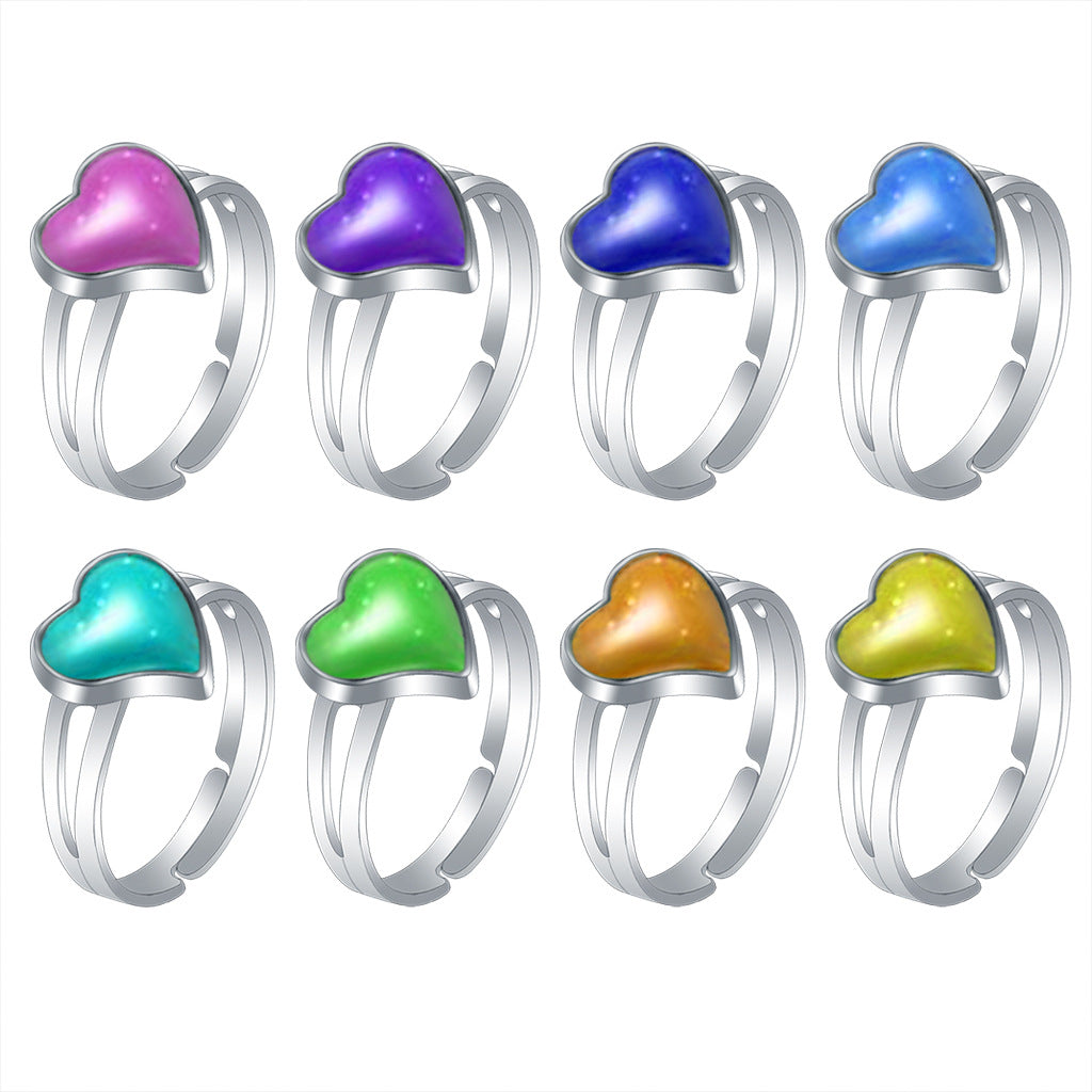 Fashion Sweet Heart Love Temperature Change Ring