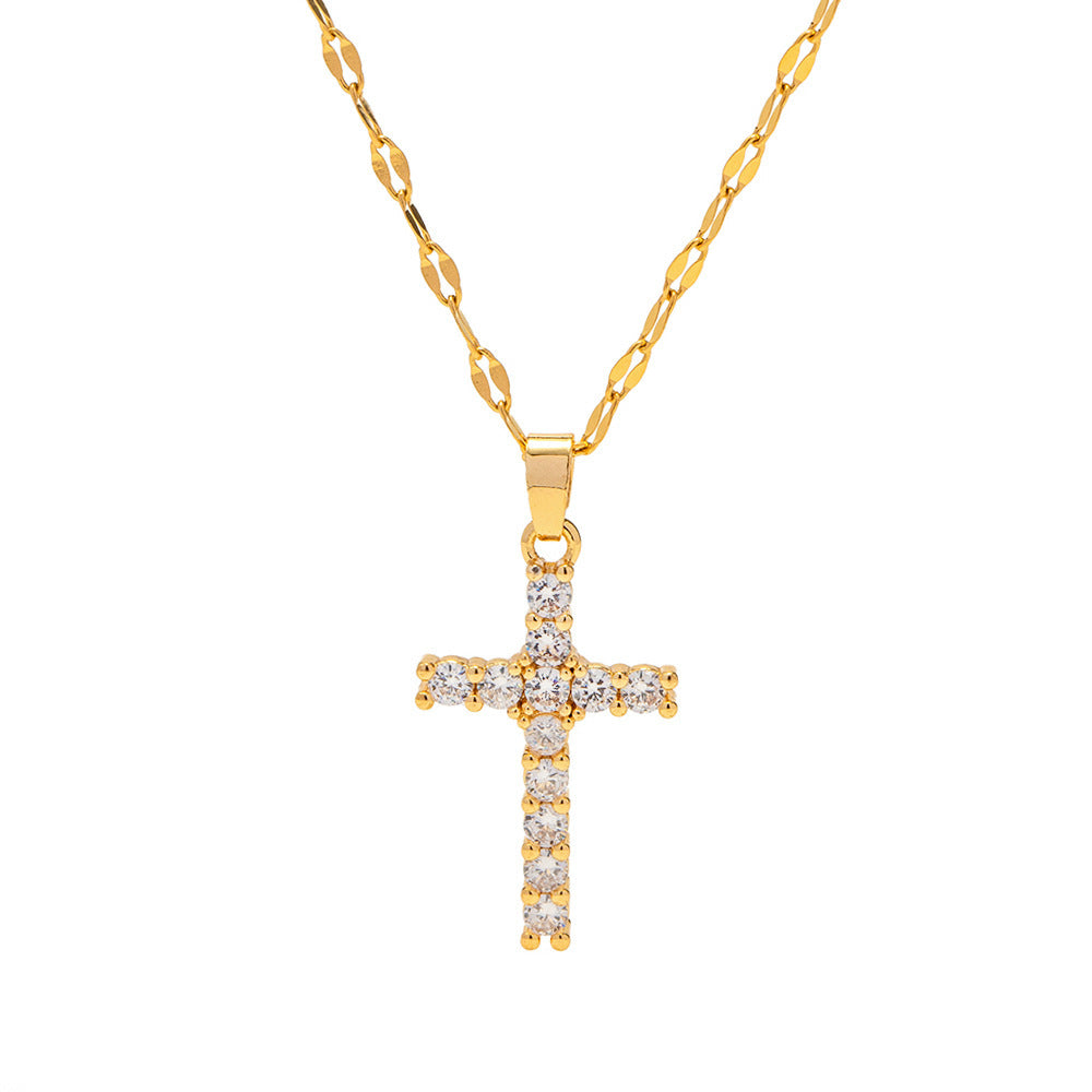 Women's Diamond Cross For Spring Simple Daily Necklace