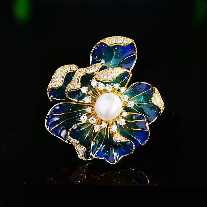 Women's Chinese Style Peony Brooch High-grade Enamel Brooches