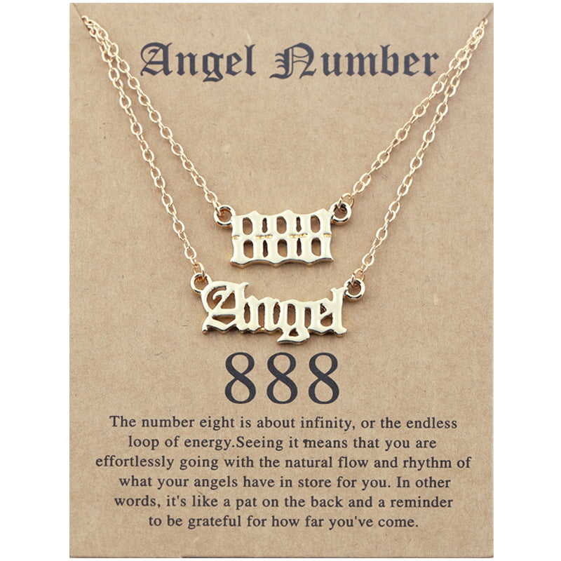 Angel Lucky Number Suit Clavicle Chain Necklaces