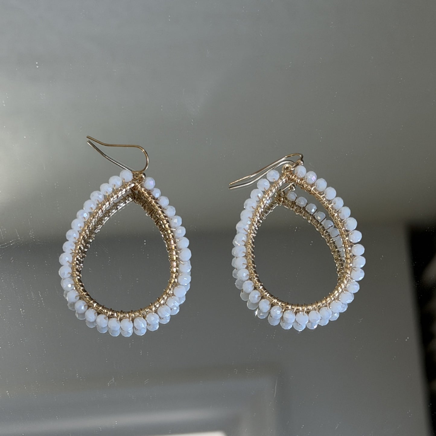 Drop-shaped Handmade Woven Crystal Beaded Bohemian Earrings