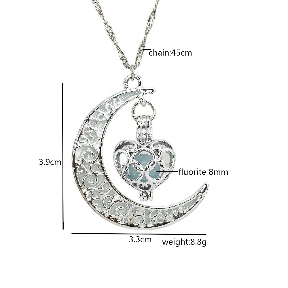 Casual Hollow Out Luminous Moon Halloween Pendants