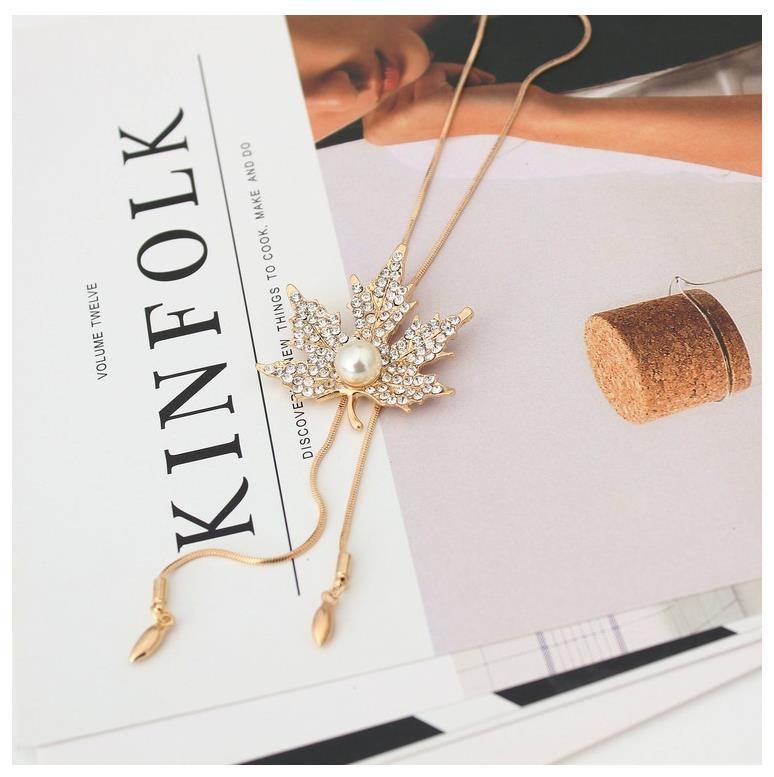 Fashionable All Match Sweater Chain Long Maple Leaf Necklace