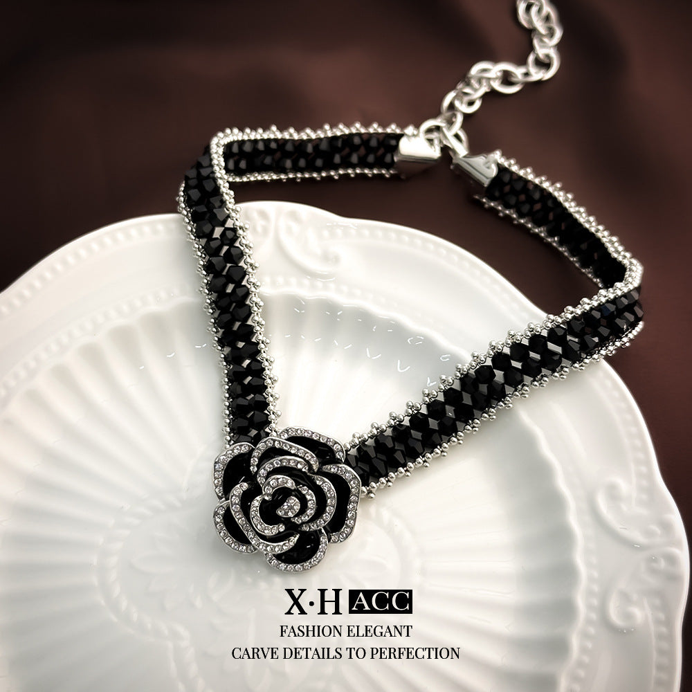 Oil Dripping Rose Niche Design Clavicle Chain Necklaces