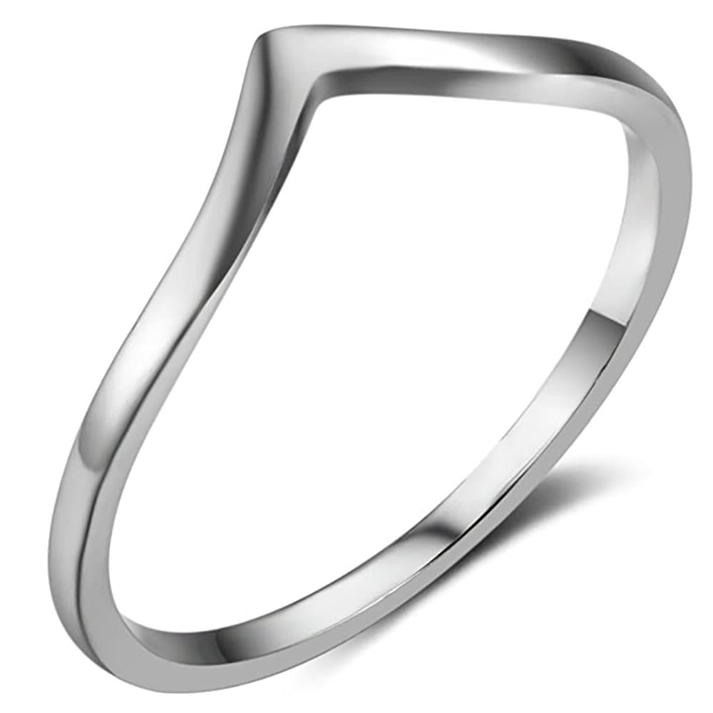 Creative Titanium Steel Four-color Geometric Radian Rings