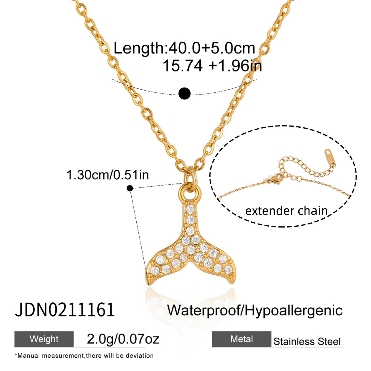 Style Gold Stainless Steel Zircon Marine Light Luxury High Necklace
