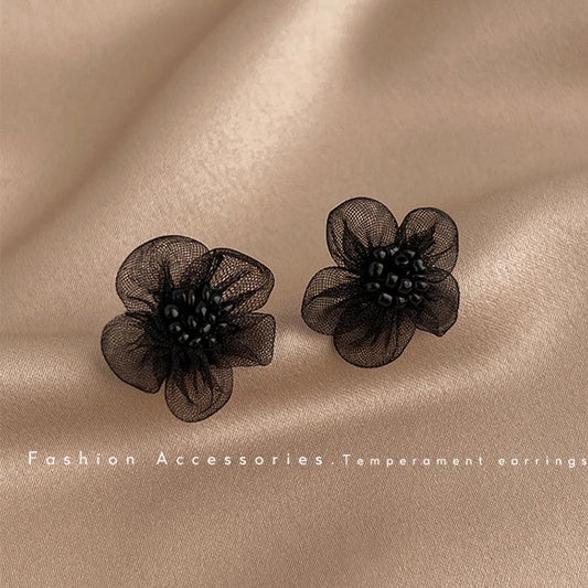 Pearl Flower Simple Mori Petal Ear Earrings