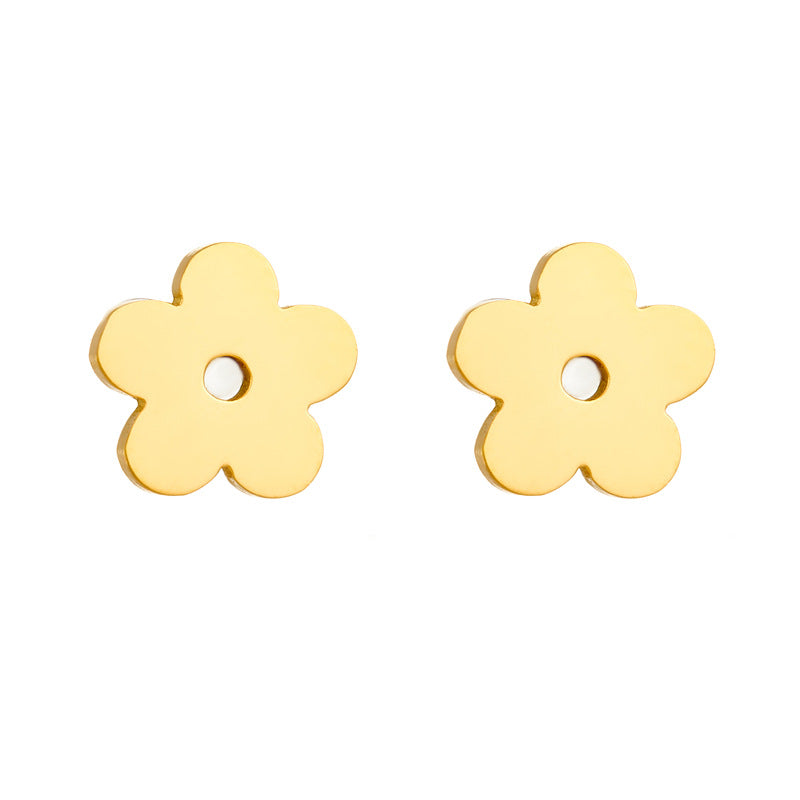 Exquisite Gold-plated Stainless Steel Love Pearl Flower Butterfly Jewelry Set