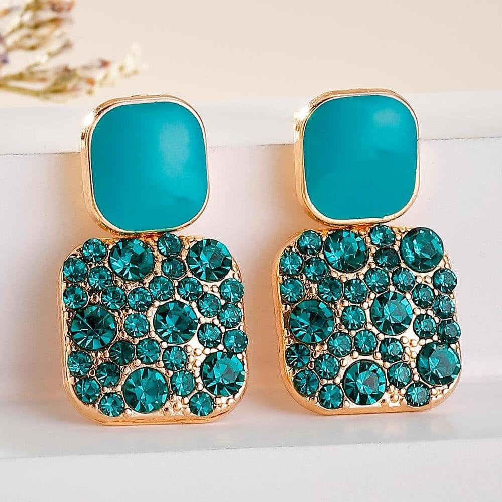 Rhinestone Painting Oil Advanced Sense Temperament Earrings