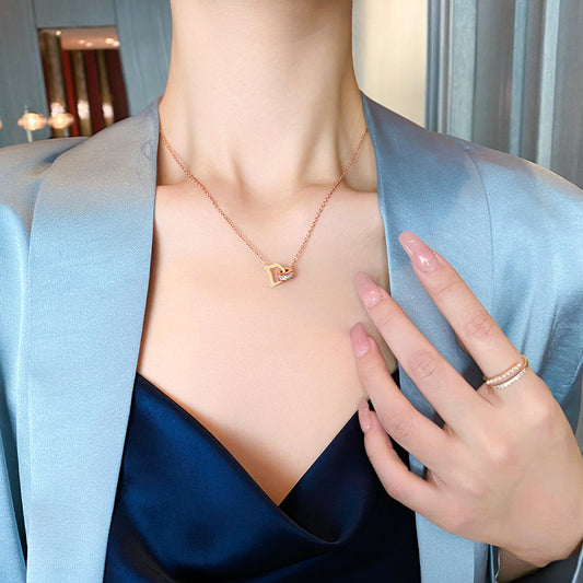 Women's Diamond Titanium Steel Fashionable Clavicle Chain Trendy Necklaces