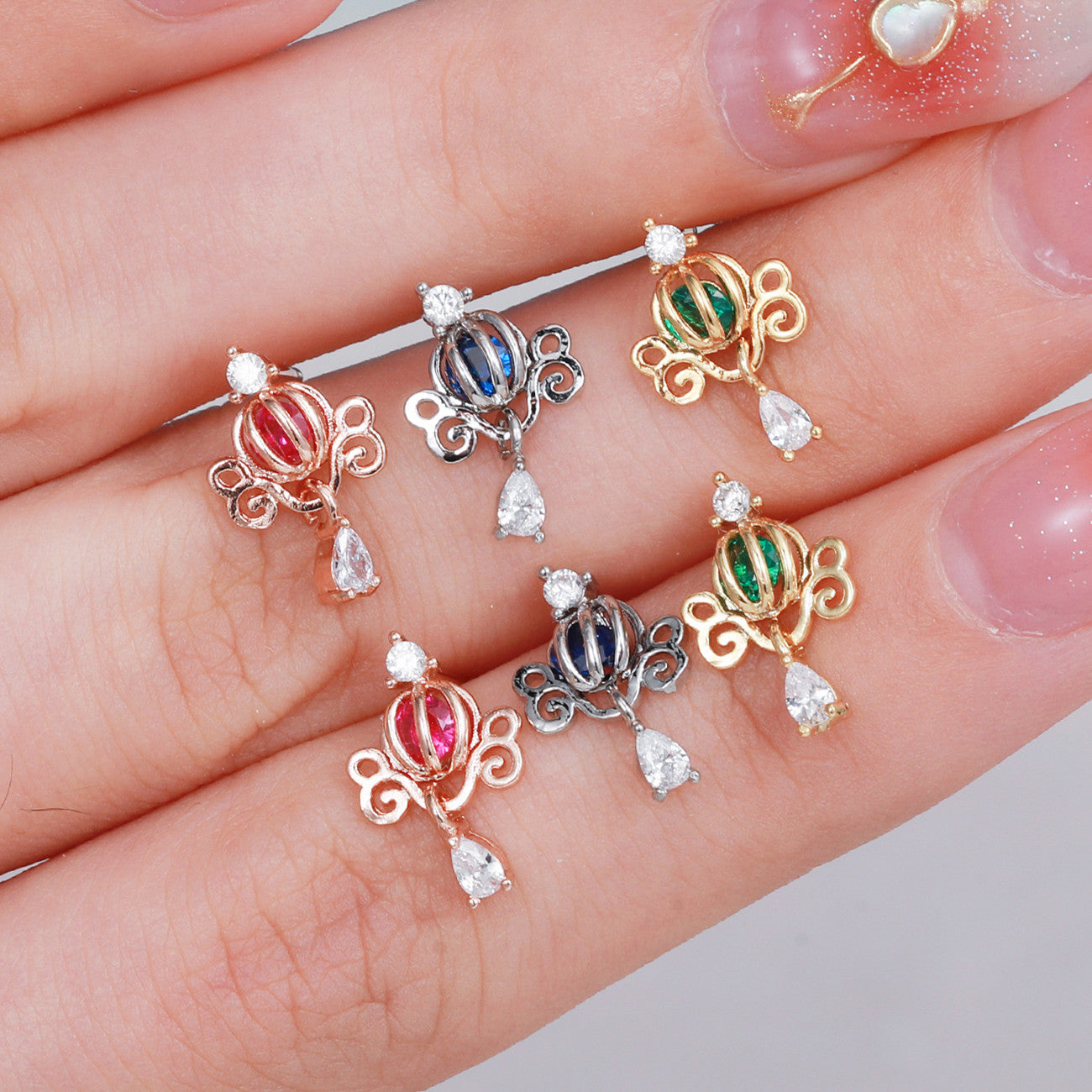 Women's Colorful Sweet Fashion Ear Bone Stainless Steel Rod Piercing Earrings