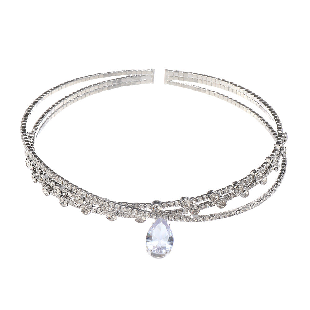 Women's Bridal Party Dinner Big Gem Headdress Collar