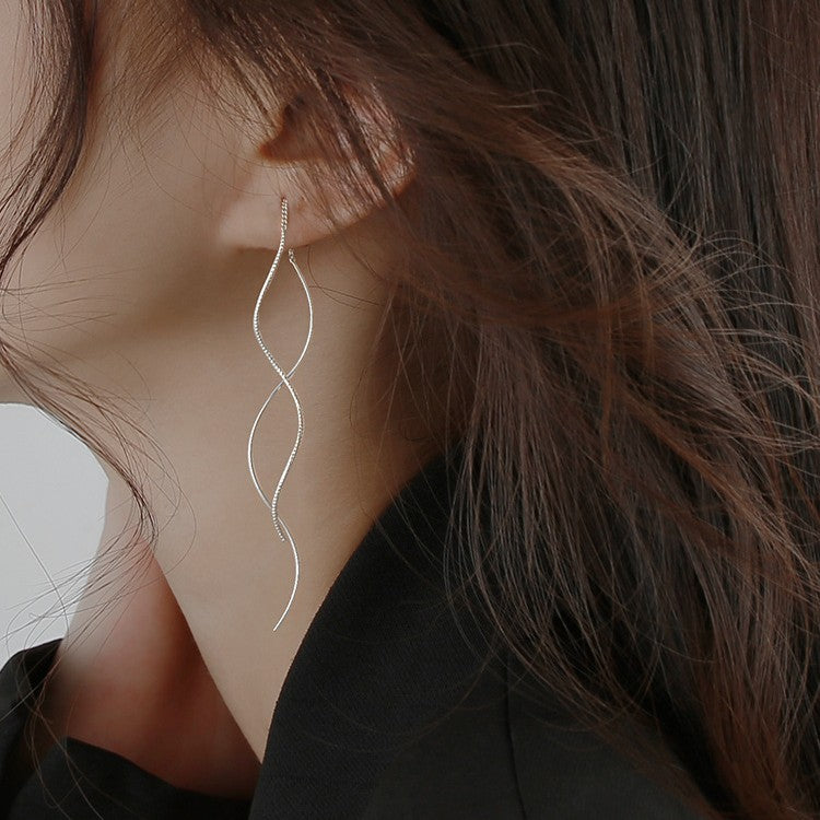 Women's Style Sier Wavy Fashionable Temperamental Face Rings