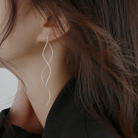 Women's Style Sier Wavy Fashionable Temperamental Face Rings