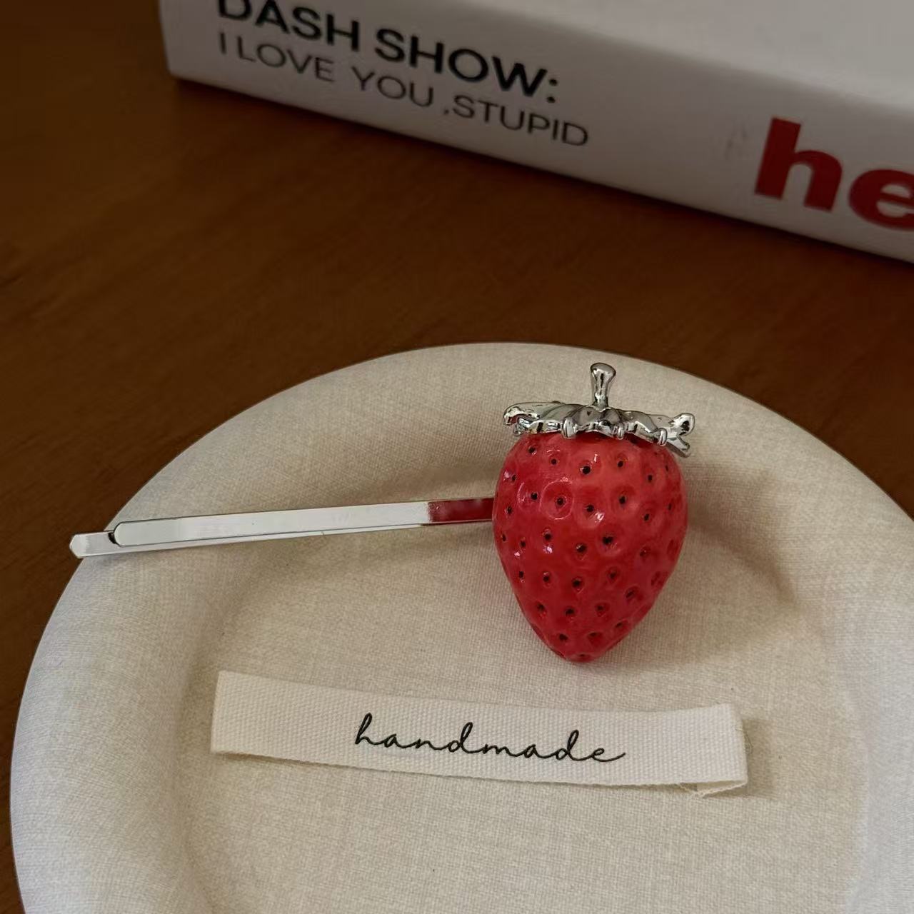 Red Three-dimensional Strawberry Female Sweet Cute Graceful Hairpin Clavicle Necklace