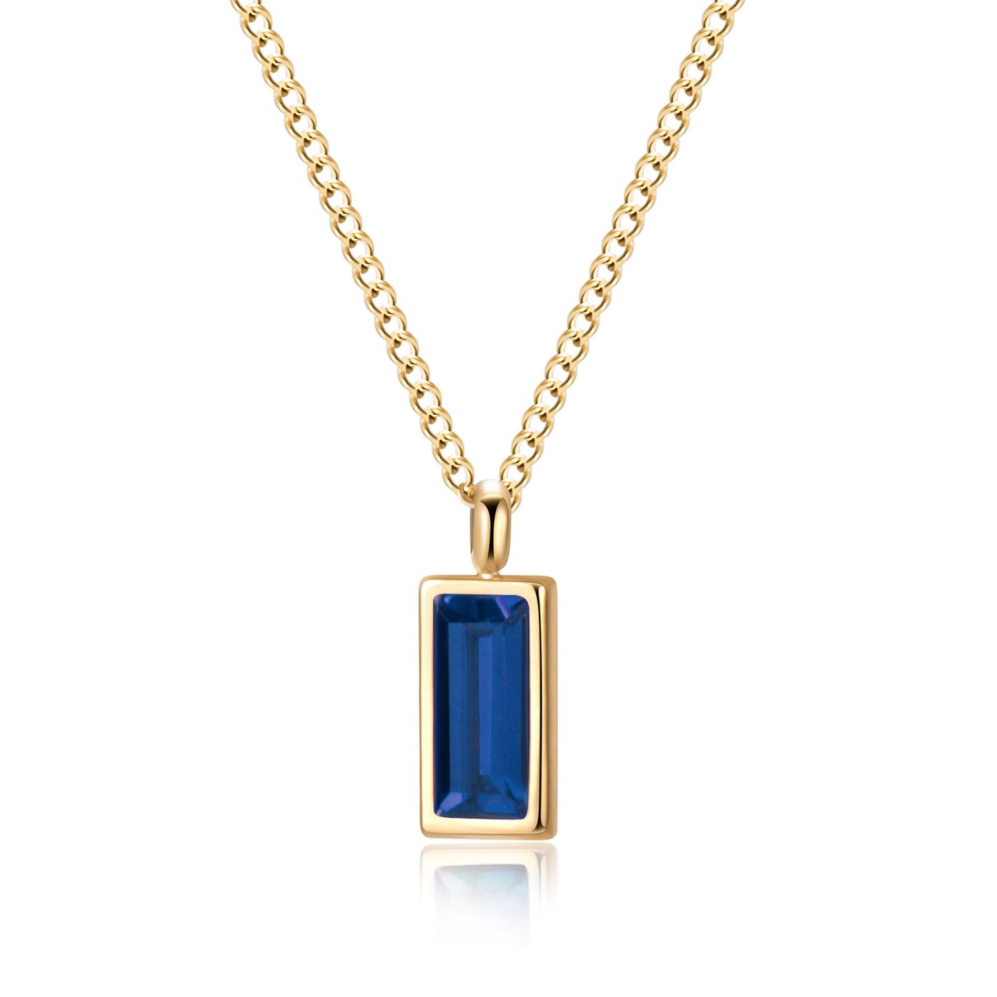 Square Zircon Titanium Steel Multiple Gold Necklaces