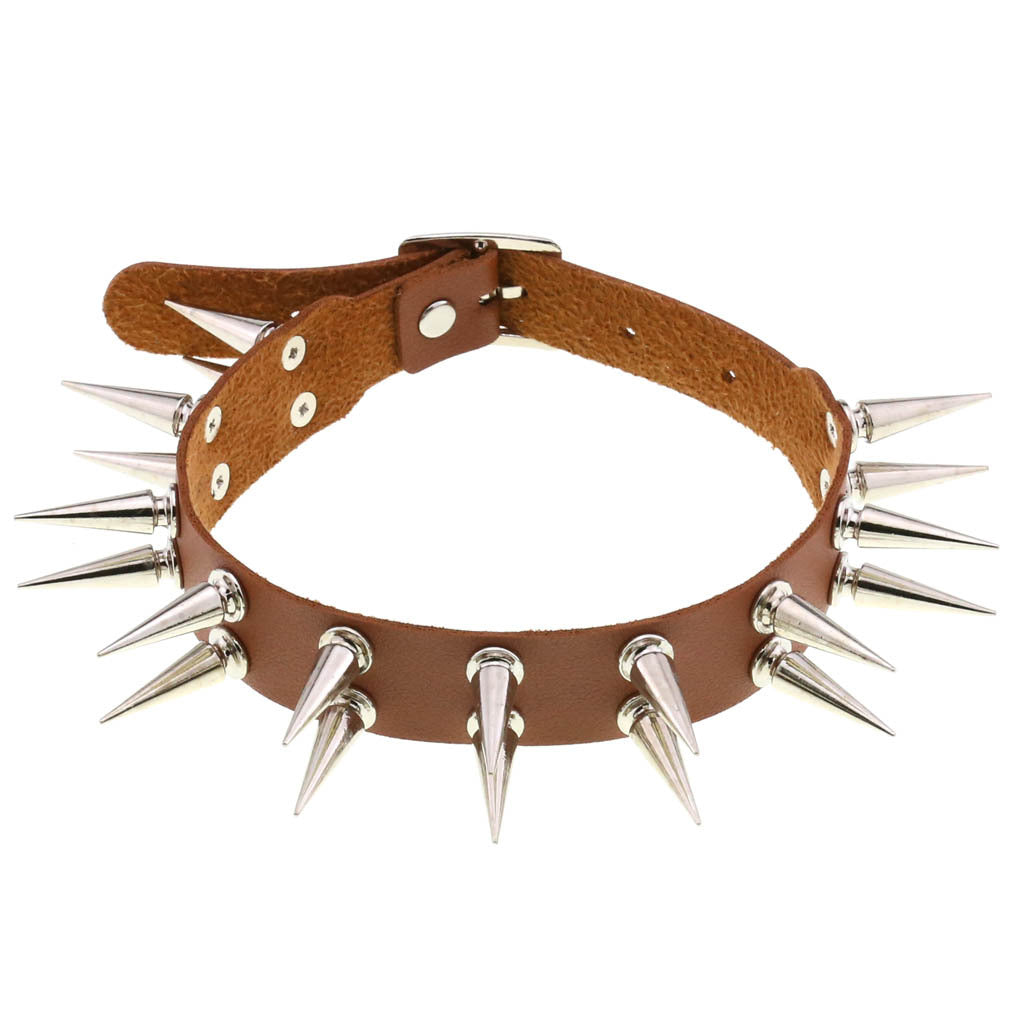 Creative Double Row Rivet Pointed Nail Collar