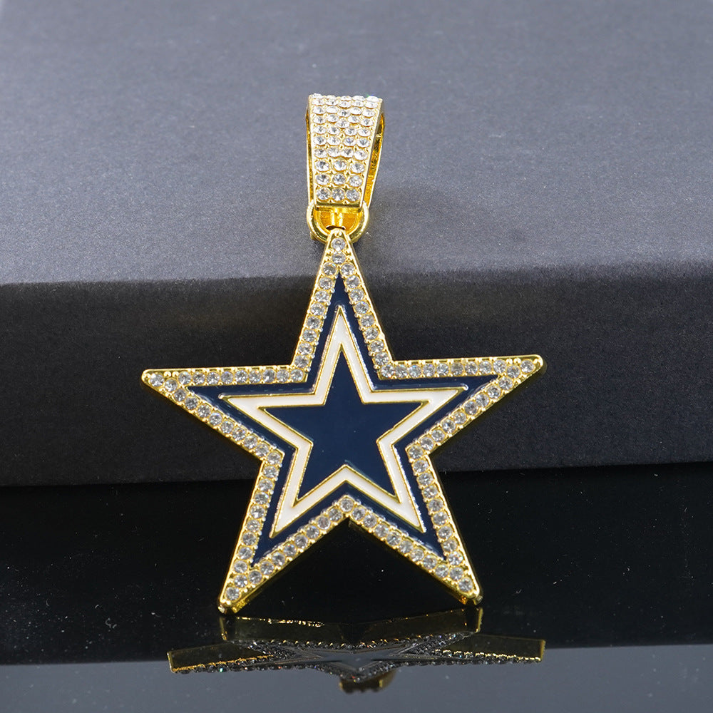 Blue Dripping Dallas Cowboy Rugby Team Pendants