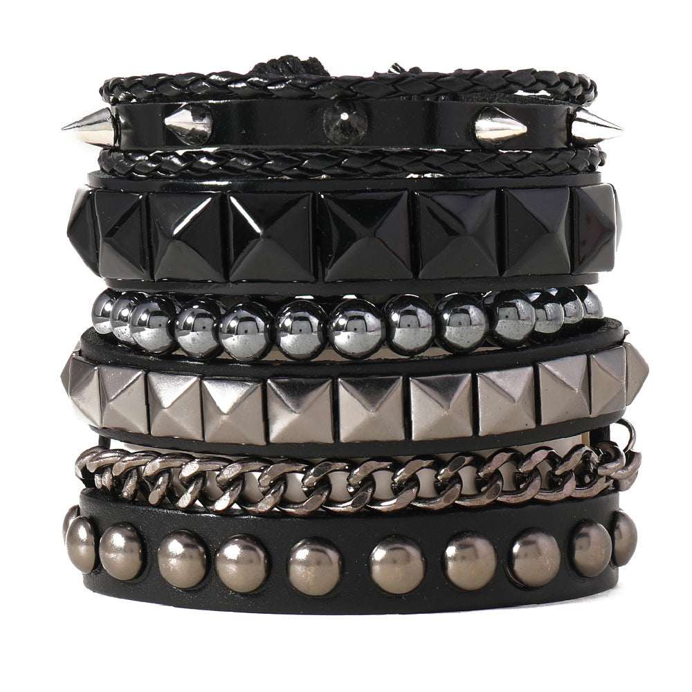 Men's Punk Chain Personalized Hip Hop Rivet Bracelets