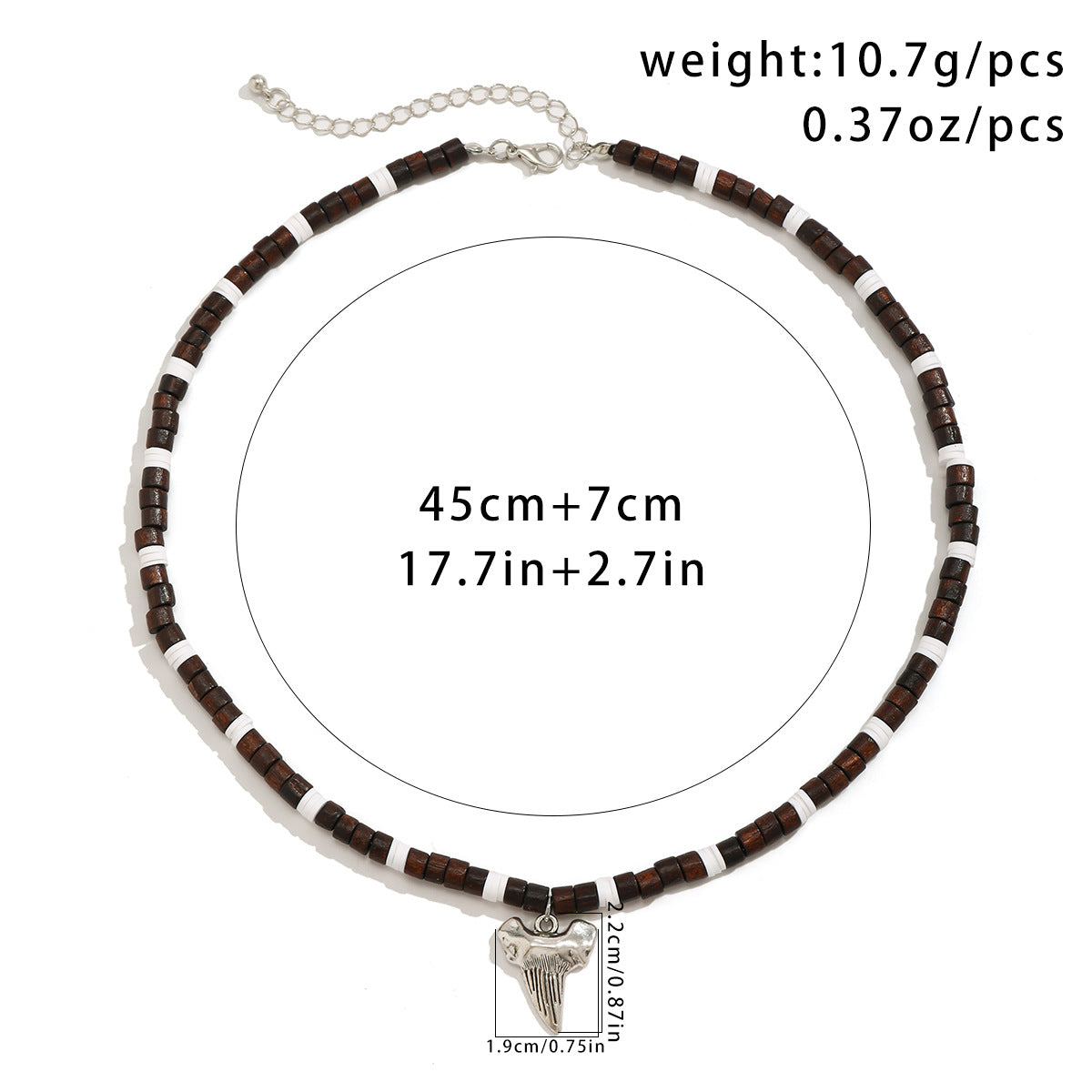 Men's Shell Polymer Clay Shark Tooth Ornament Hip Hop Necklaces