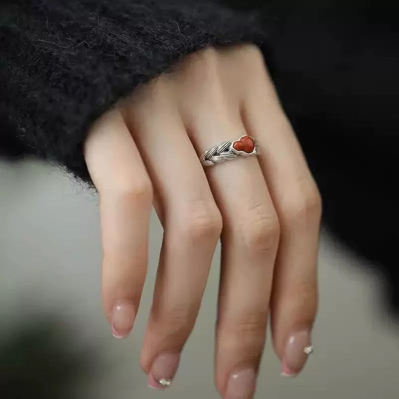 Women's Retro Ethnic Style Epoxy Technology Refined Simple Fashionable Temperamental Ring