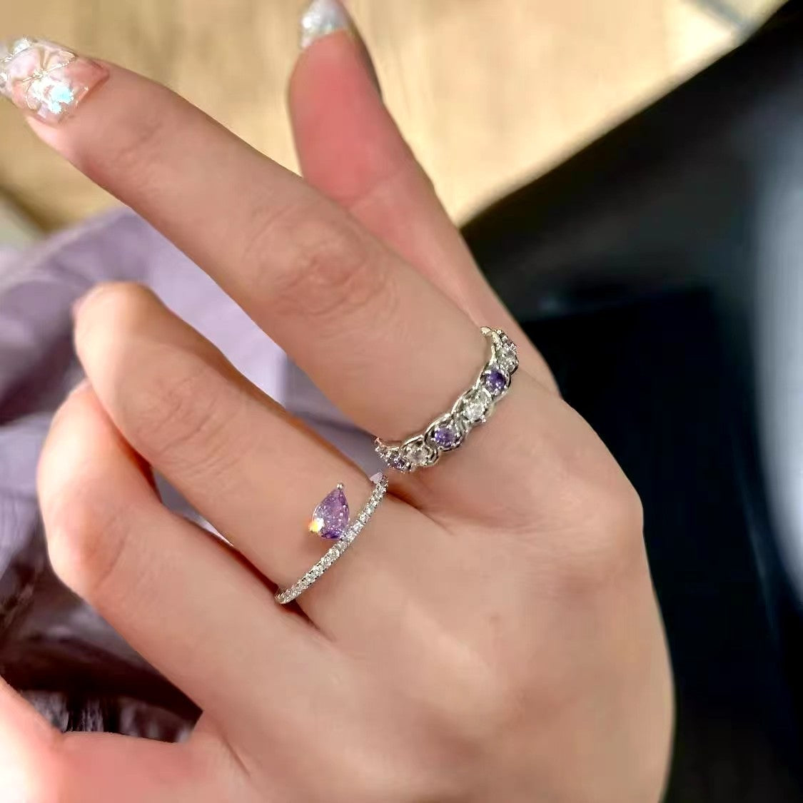 Drops Light Luxury Temperament Advanced Cool Rings