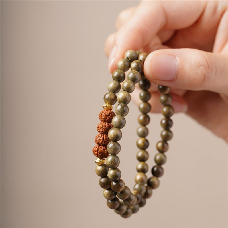 Circle With Round Beads National Style Single Green Bracelets