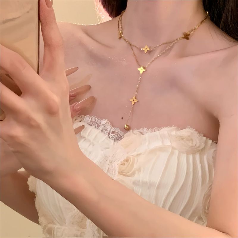 Dream Retro Double Gold Stars Twin Special Interest Light Luxury Necklaces