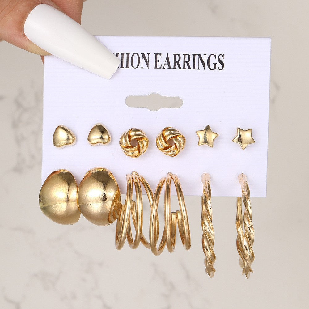 Fashion High Sense Ear Vintage Pearl Geometric Earrings