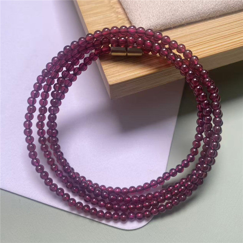 Pink Tourmaline Garnet Faceted Olive Lime Blue Moonlight Long Bracelet