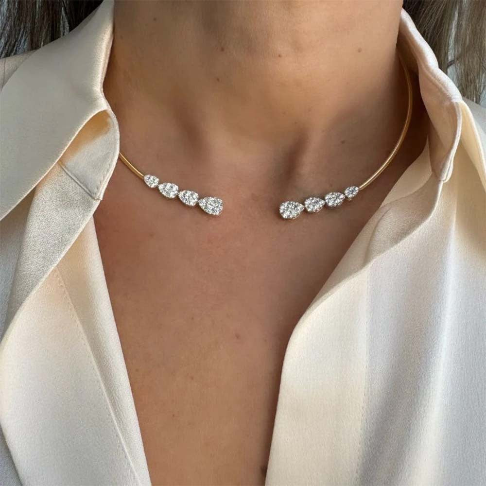 Women's Diamond Open High-grade Party Fashion Alloy Collar