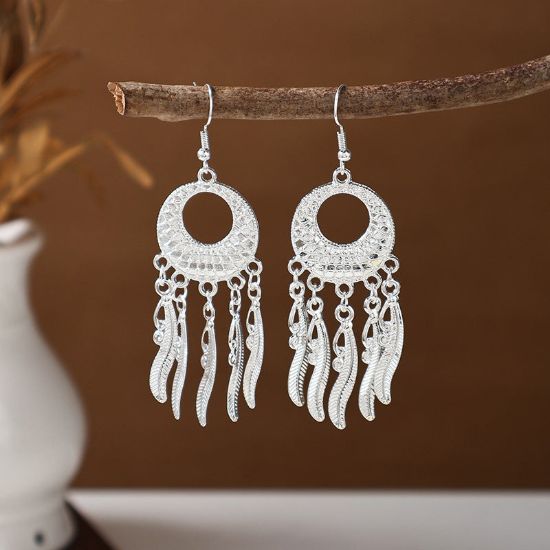 Women's Ethnic Style Imitation Miao Sier Colorful Earrings