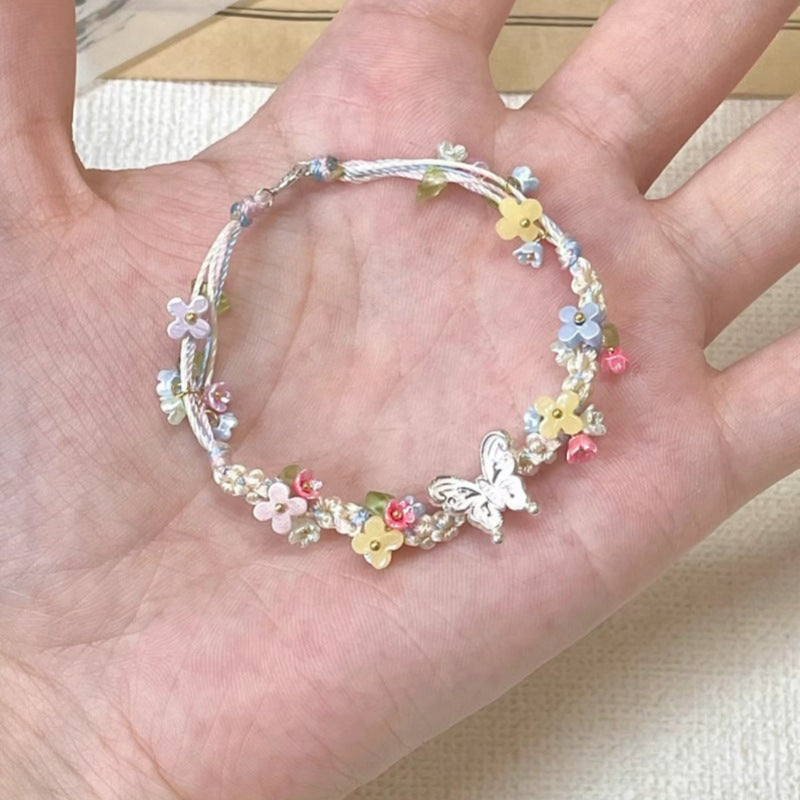 Small Butterfly Hand-woven Good-looking Sweet Summer Exquisite Carrying Bracelets