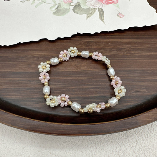 Summer High-grade Beaded Flower Dopamine Minority Bracelets