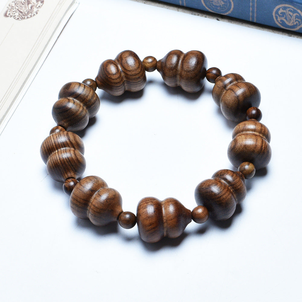Women's & Men's Gourd Ebony Cultural Artifact Prayer Beads Chinese Style Hand Bracelet