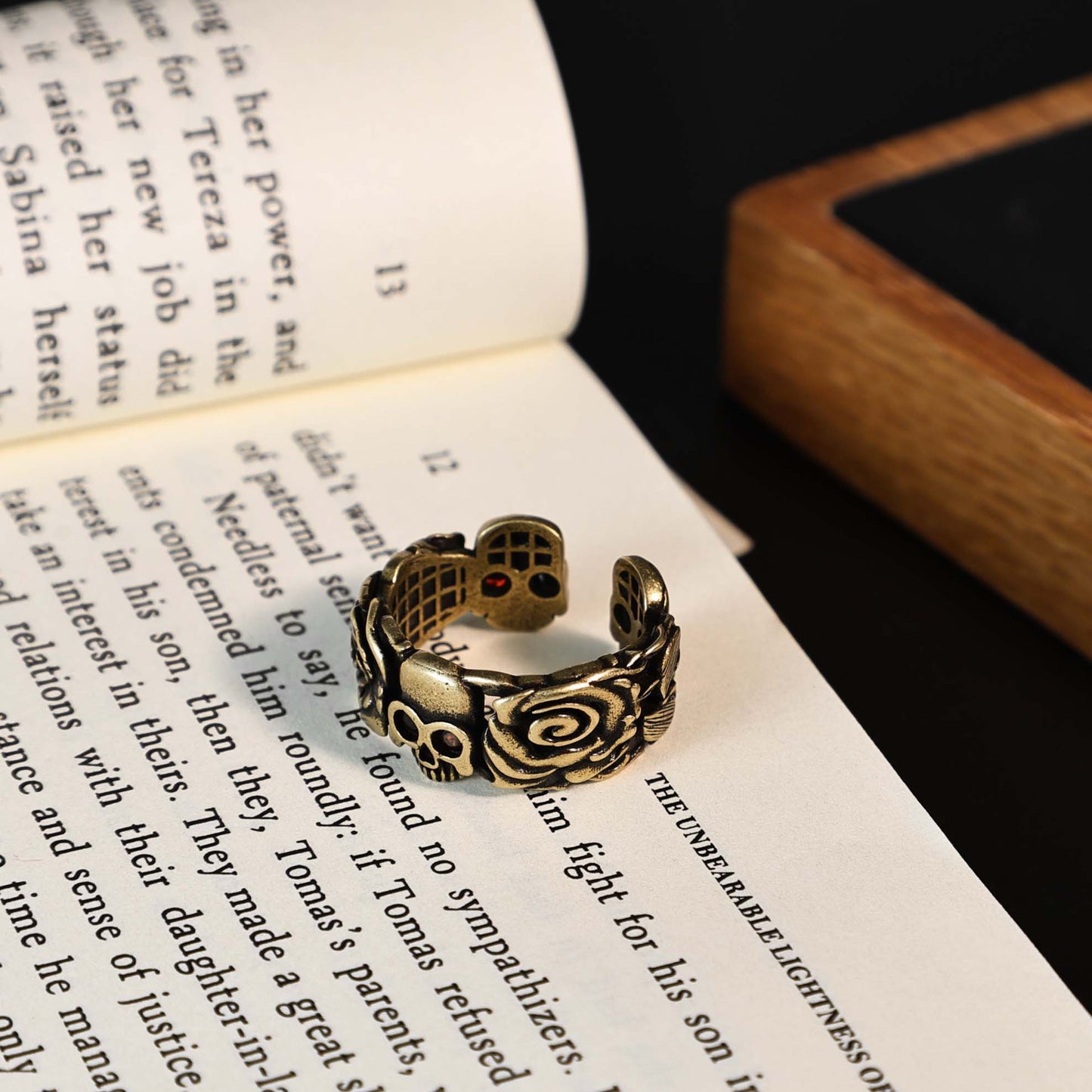 Distressed Style Twin Artistic Retro Matte Ring