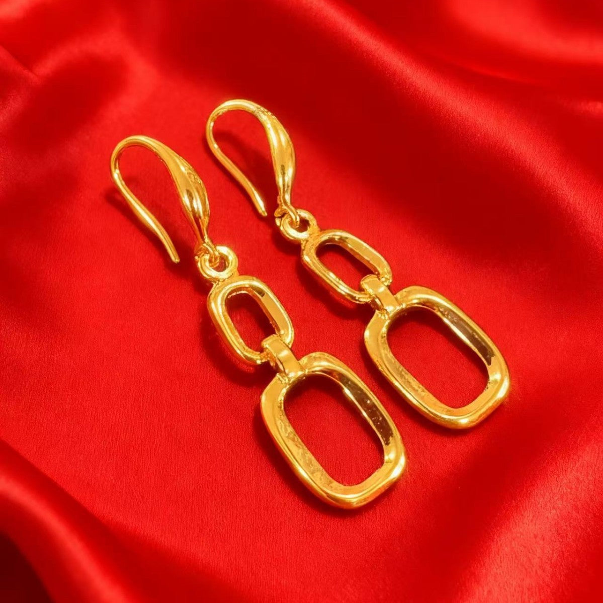 Women's Frosted Peacock Leaf Alluvial Gold Phoenix Earrings