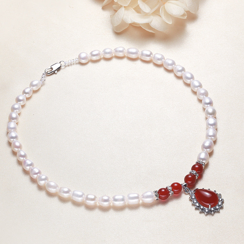Bead Pearl Agate Small Stall Freshwater Necklace