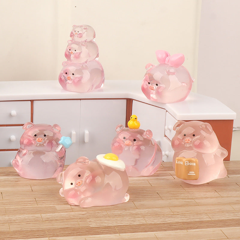 Small Pink Pig Cream Glue Resin Jewelry Accessories