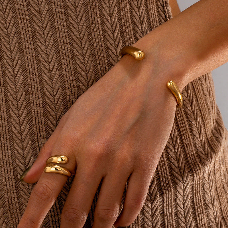 Women's Design Feeling Minimalist Style Metal Geometry Jewelry Set