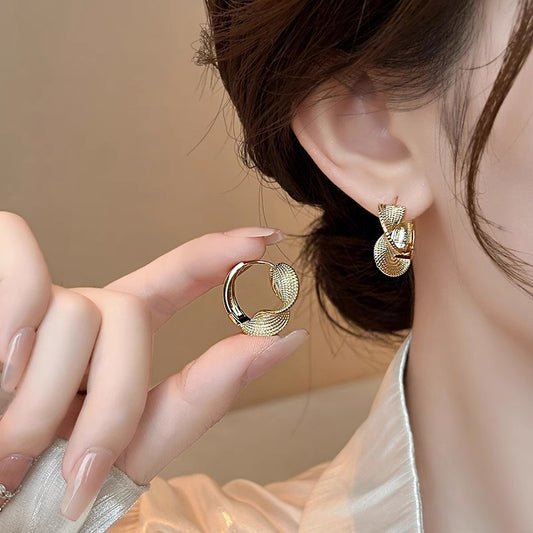 Twist Texture Eardrop Female Light Luxury Minority Earrings