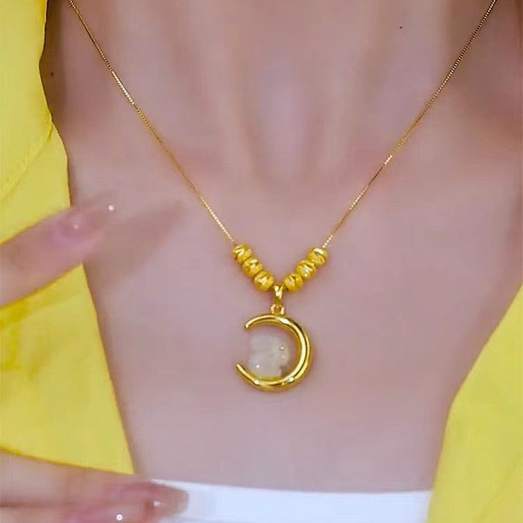 Lucky Beads Moon Rabbit Female Fashion Classical Necklace