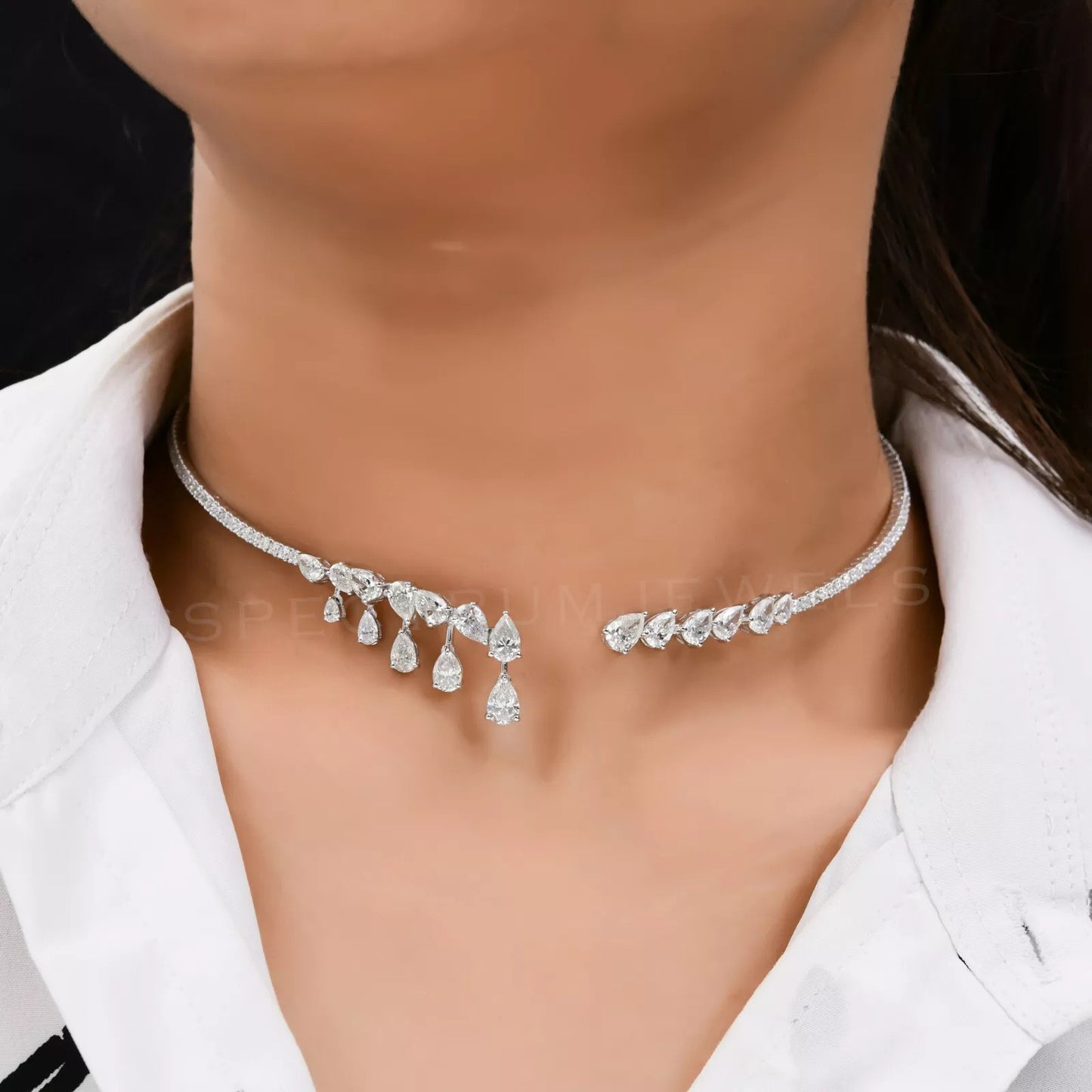 Women's Diamond Open High-grade Party Fashion Alloy Collar
