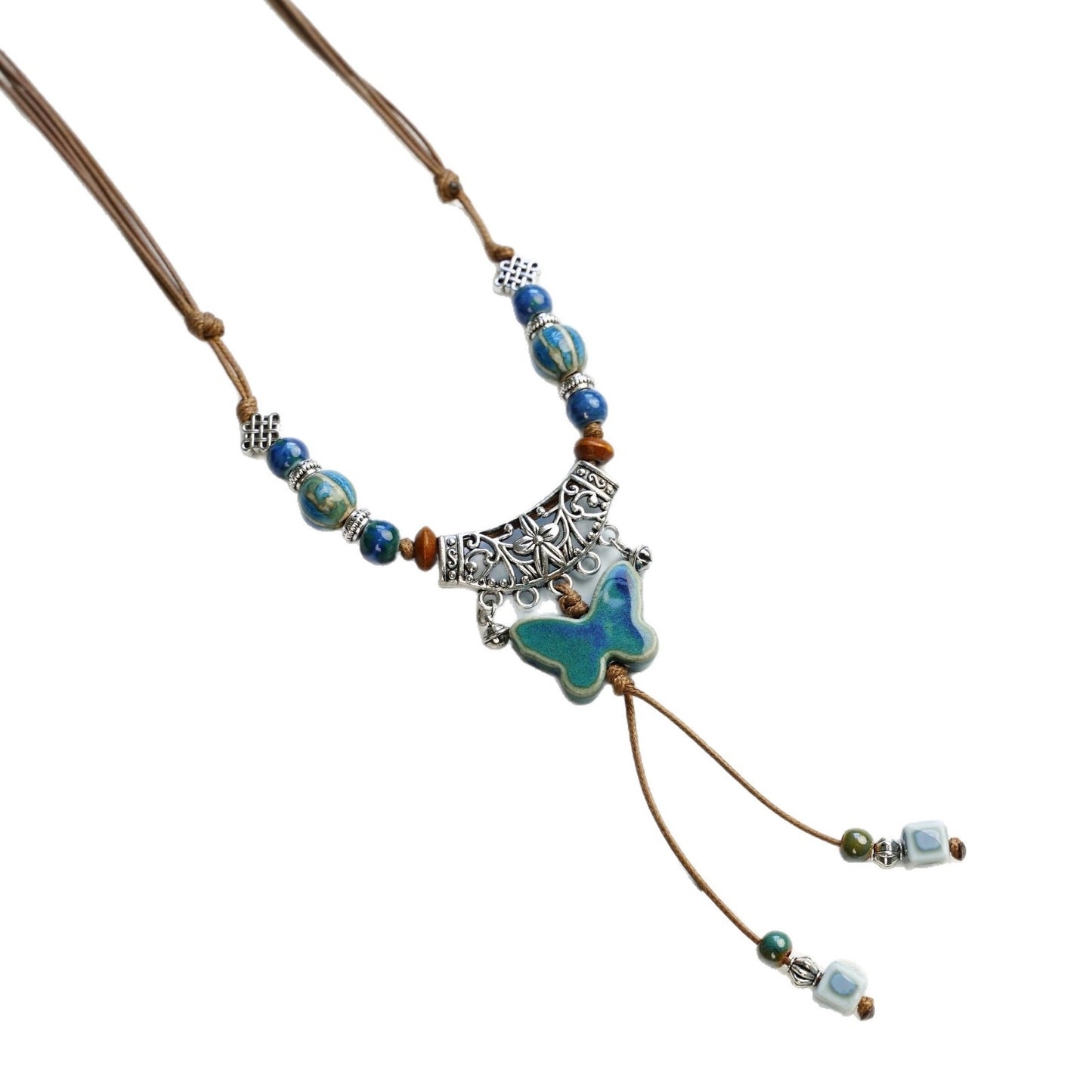 Women's Gradient Butterfly Woven Sweet Ancient Style Cute Design Sense Clavicle Necklaces
