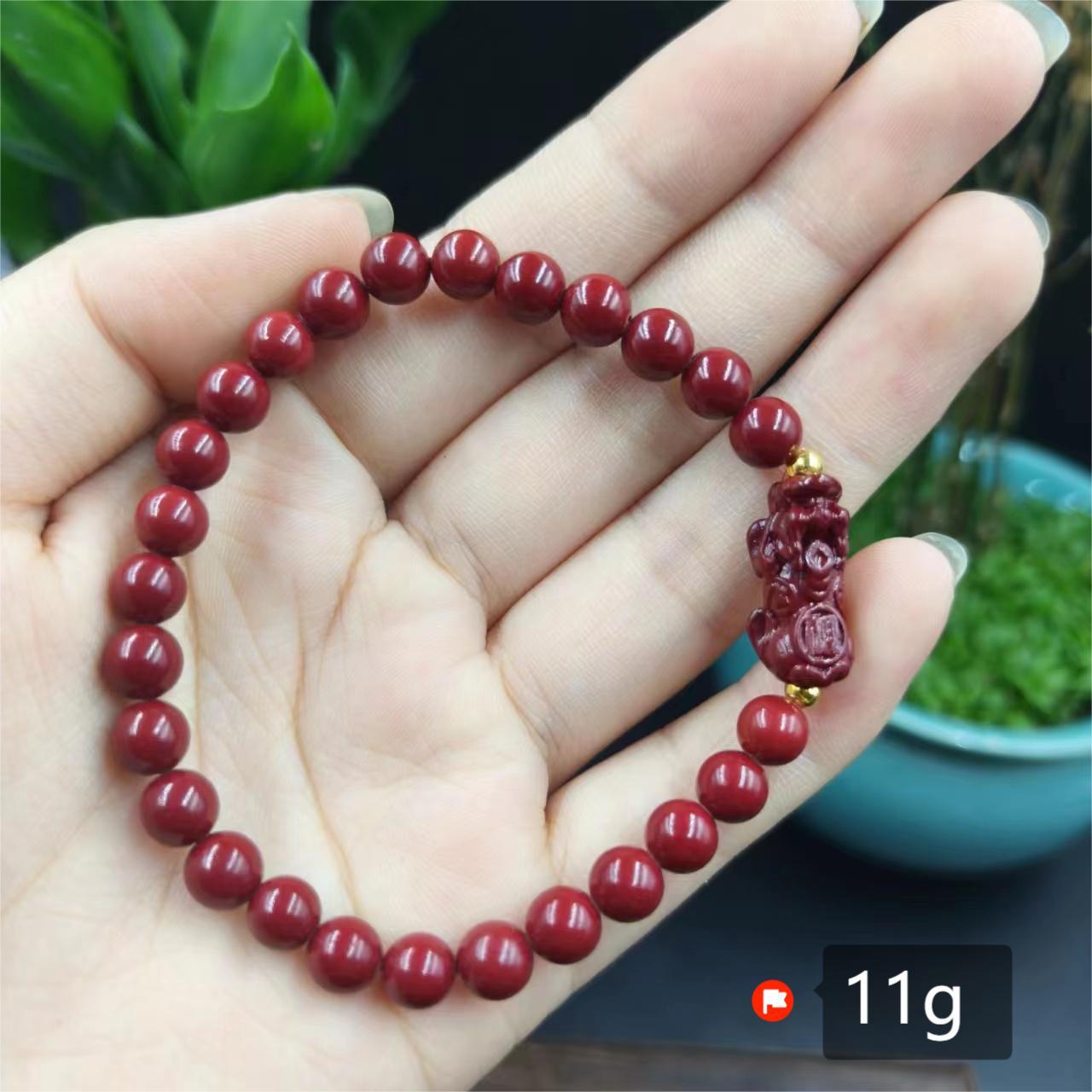 Women's & Men's Cinnabar Purple Gold Sand Single Circle Simple Buddha Beads Light Bracelet