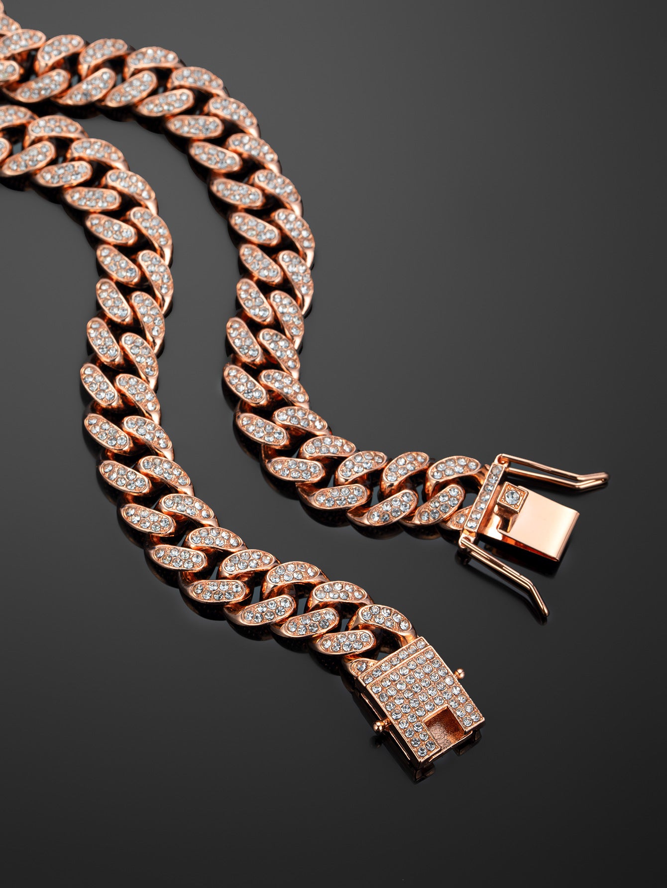 Men's Cuban Link Chain Alloy Full Diamond Dragon's Beard Bracelets